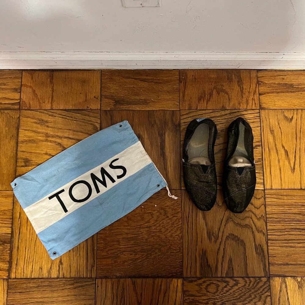 TOMS Alpargata Slip-On Shoe, dark gold metallic, women’s size 8